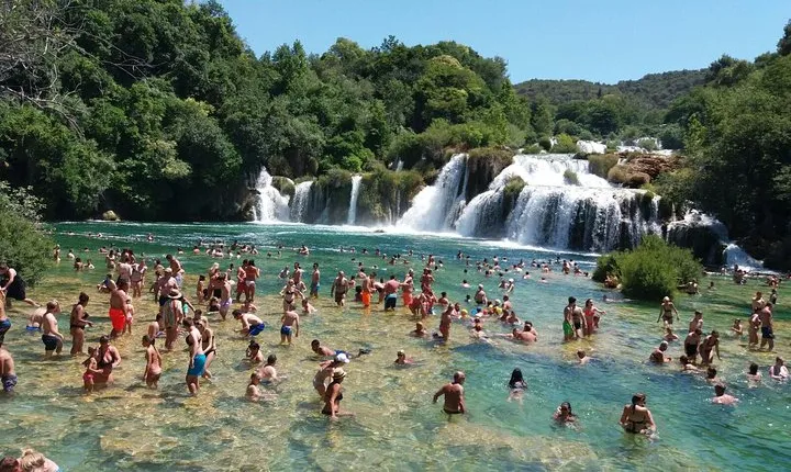 Krka Waterfalls with 30min river cruise from Split or Kaštela