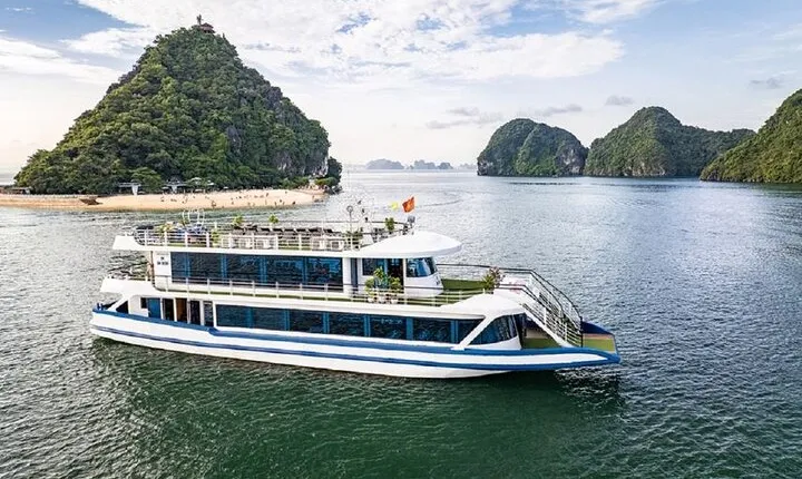 1-Day Halong Luxury Cruise,Buffet Meal,Sunset Party,Cave & Island