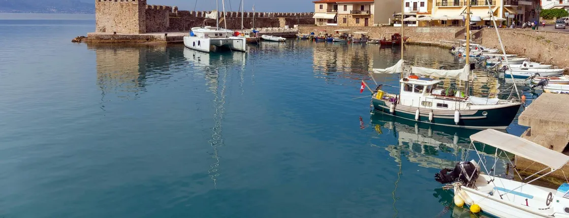 Explore the historic old town of Nafpaktos in Greece