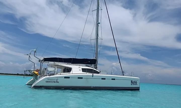 Private 6 Hrs 47 ft. Catamaran Snorkel & Cielo Charter (30p. max)