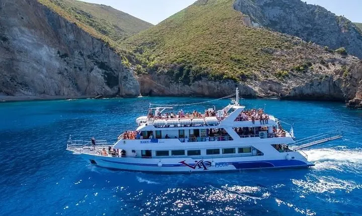 Tour Zakynthos Shipwreck,Blue Caves, Kremmidi Beach Excursion