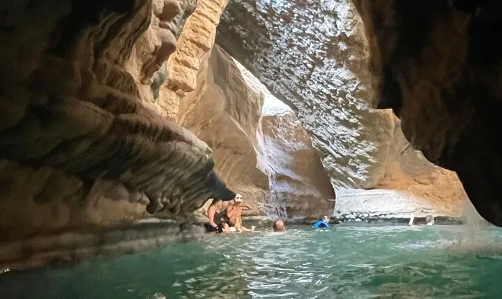 Private Full- Day Wadi Shab-Bimmah Sinkhole-Fins Beach Tour