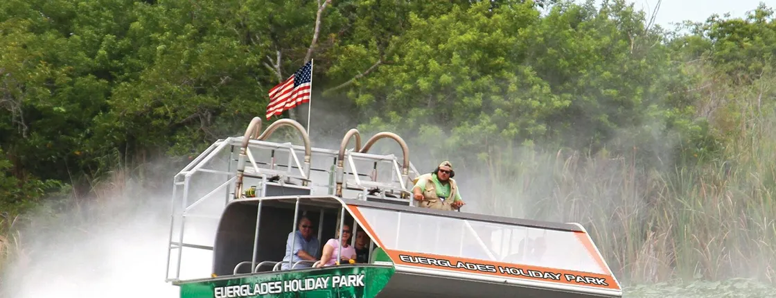 Everglades airboat ride with Biscayne Bay boat tour and transportation