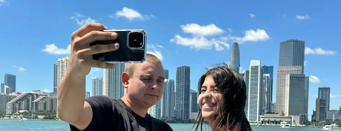 Miami skyline luxury cruise of millionaire's homes