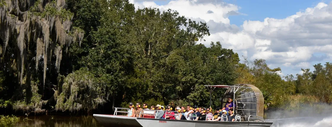 Airboat ride through the New Orleans wetlands