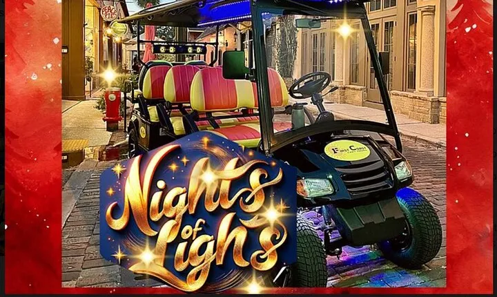 St Augustine Nights of Lights Tour on Premium Electric Cart