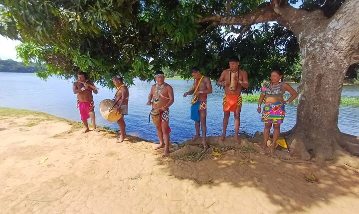 Embera Indigenous community Waterfall and rainforest