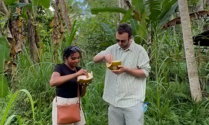 walking and explore taro village in North Ubud