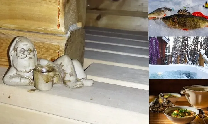 Rovaniemi Ice Fishing, Private Sauna and Hot Tub and Lunch