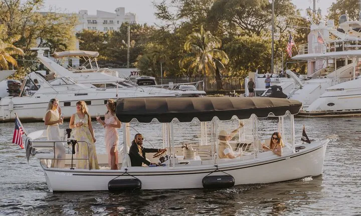 Luxury Shared Miami River E-Boat Cruise with Wine and Charcuterie