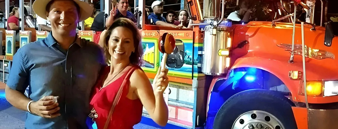Santa Marta city night tour aboard a traditional Colombian Chiva