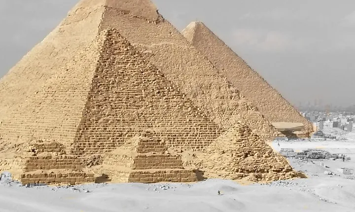 Giza pyramids and sphinx
