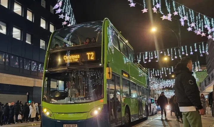 Christmas Lights Open Top Bus Tour in London