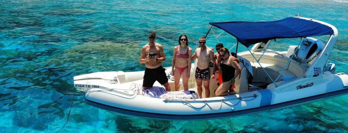 Boat tour to Blue Caves and Limnionas Beach from Agiokampos
