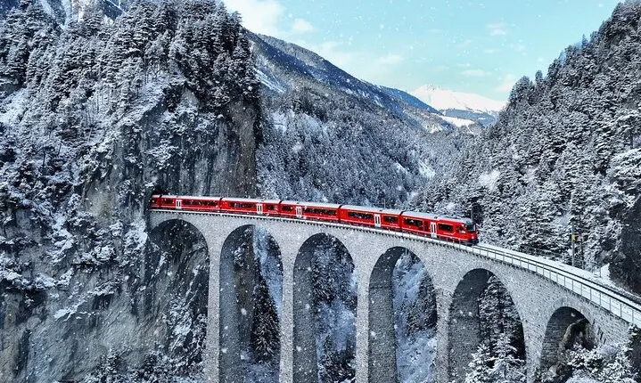 Bernina Red Train, Swiss Alps & St Moritz From Milan