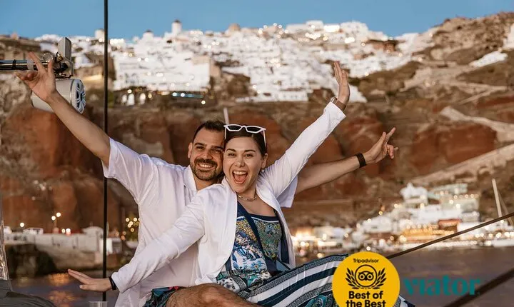 Santorini Caldera Cruise: Swim-Stops, Greek Meal and Sunset Views