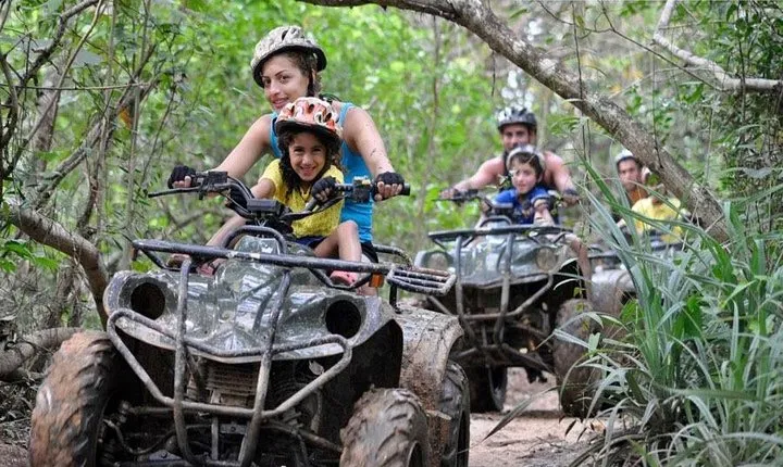 ATV Bike 1 hr + ziplines 30 platforms with Roundtrip Transfer
