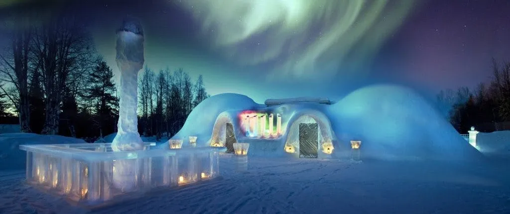 Arctic Snowcastle with dinner in ice restaurant