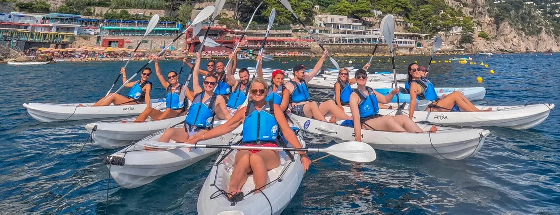 Capri kayak tour of caves and beaches
