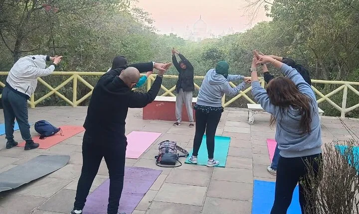 Yoga Experience with Taj Mahal View in Agra