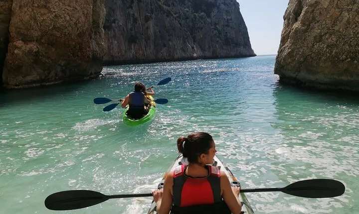 Kayak excursion in Jávea, Cala Granadella (Snorkeling) Caló, llop marí, ambolo