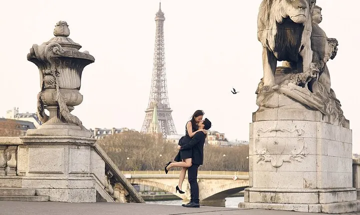 Eiffel Tower Surprise Proposal Engagement