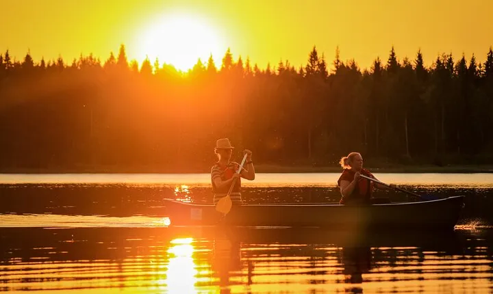 Canoeing under the Midnight Sun