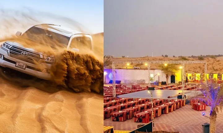 Premium Desert Safari, food Service with 4 alcoholics drinks