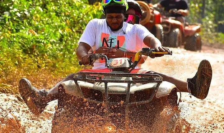 Extreme Day in Cancun: ATVs Zip Lines Cenote Lunch and Transport