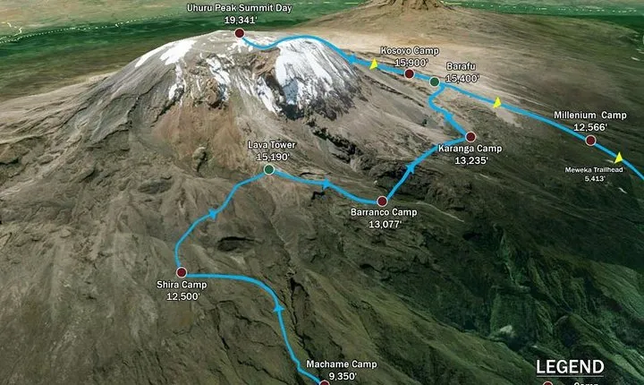 KILIMANJARO MACHAME ROUTE, (Climb 7days) "Whiskey" route