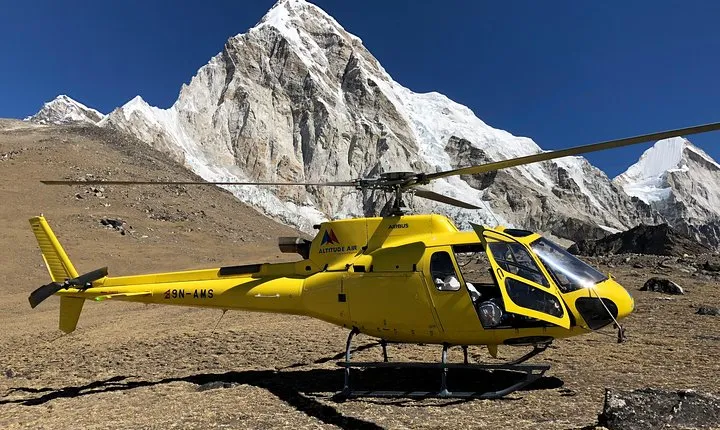 Landing Private Helicopter at Everest base camp & Gokyo for photo