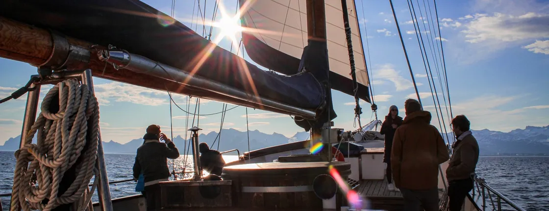 Lofoten midnight sun sailing