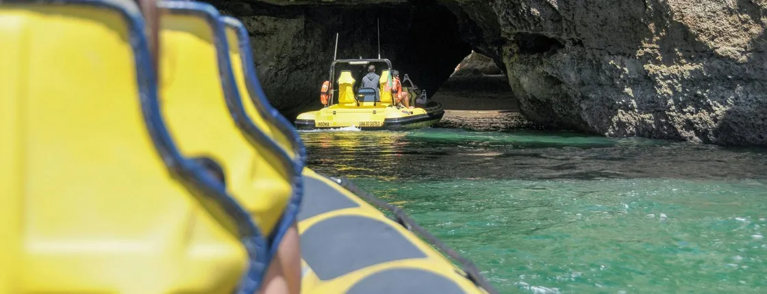 Insonia Cave and Dolphins Speedboat with Transport from Albufeira