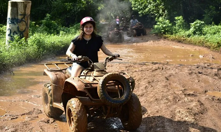 Explore the Mayan Jungle with ATV's. Ziplines & cenote included!