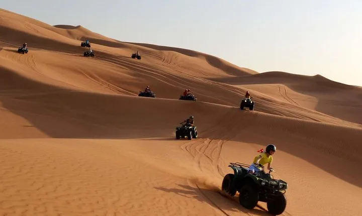 Dubai Morning Quad Bike with Sandboarding and Camel Ride