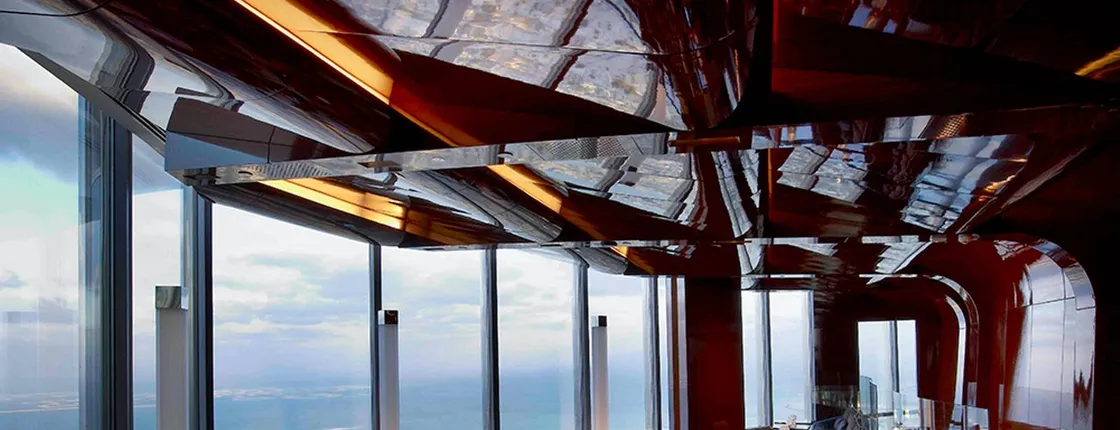 Burj Khalifa Atmosphere Restaurant dining and Dubai by night