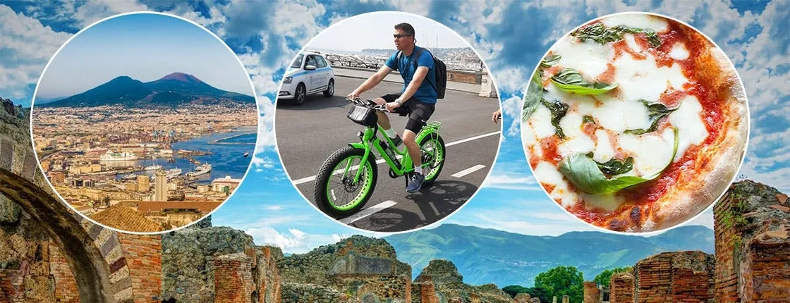 E-bike tour of Naples and guided visit of Pompeii ruins