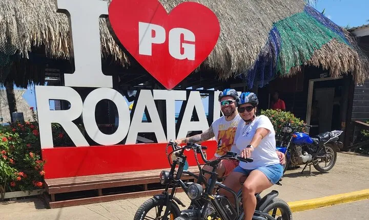Roatan E-Bike Adventure, Food Tasting and Beach daypass