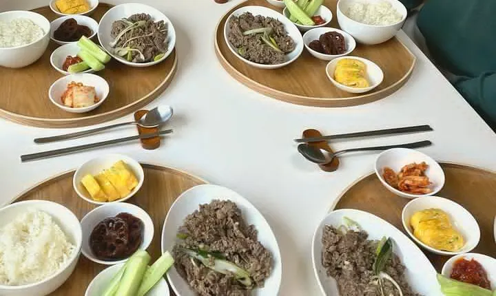 Homemade meal and traditional game at local's house