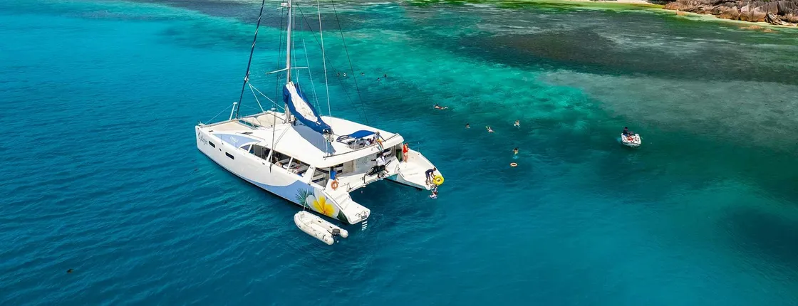 St. Pierre and Curieuse two-island cruise on Oplezir catamaran