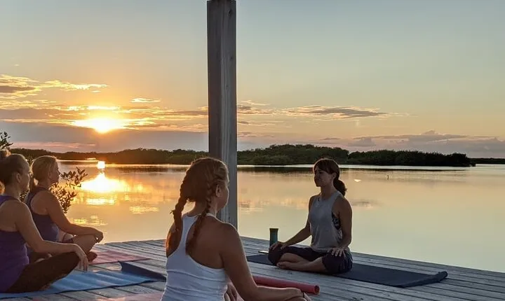 Sunset Yoga with Wine at Stella’s Sunset Wine Bar in Belize