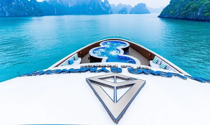 Top Vip 5 Star Day Cruise in Halong Bay with Sunbeds and Jacuzzi