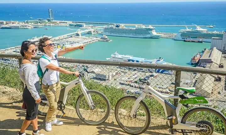 Barcelona E-Bike, Cable Car & Boat