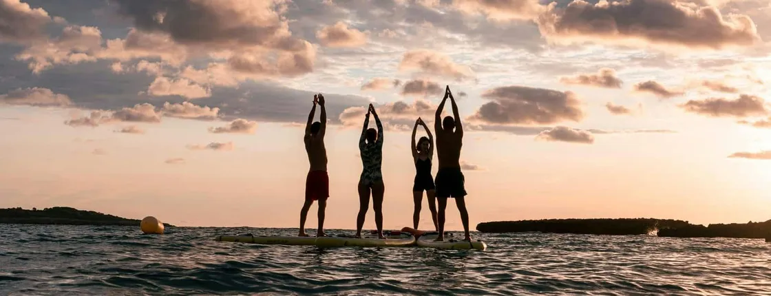 Majorca stand-up paddle sunrise yoga with transfer by Eco Island Adventure