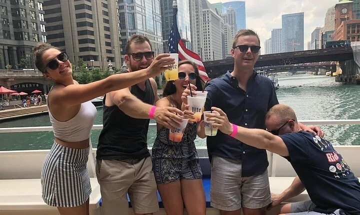 Chicago Skyline Tiki Chic Party Cruise on Lake Michigan