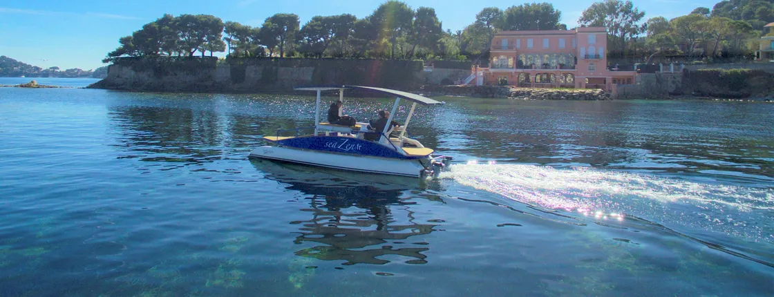 Solar-powered boat cruise on the French Riviera