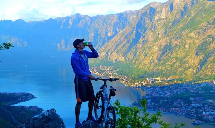 Mountain Biking on Vrmac peninsula - Panoramic view on Kotor bay