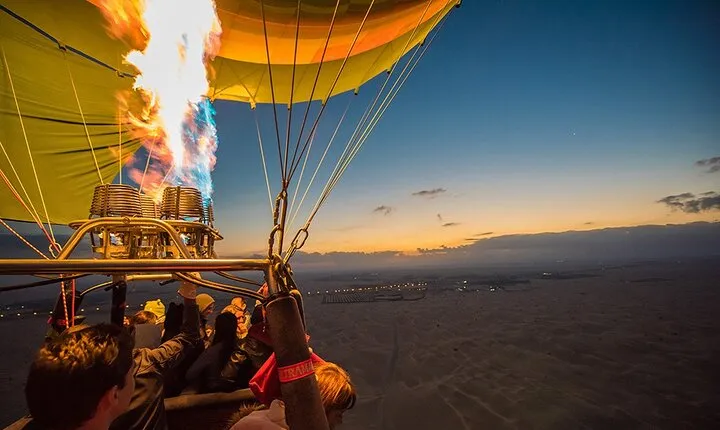 Amazing Dubai Beautiful Desert By Hot Air Balloon & ( Falcon Show )