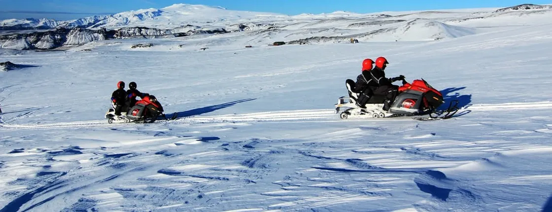 South Coast tour and snowmobile ride on a glacier
