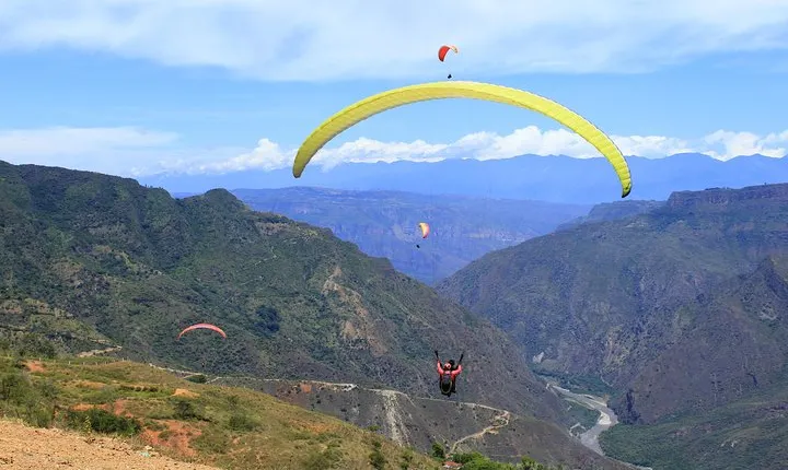 Paragliding in the grand canyon of chicamocha